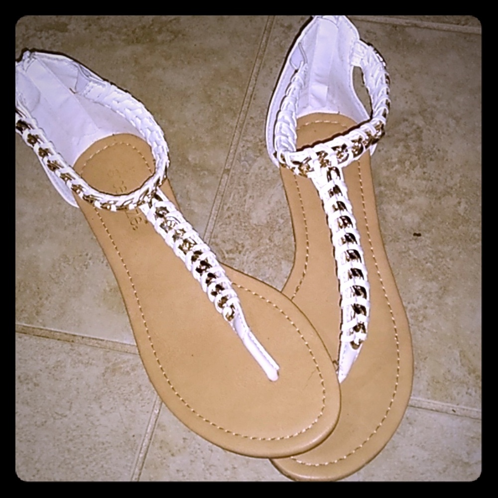 White chain sandals